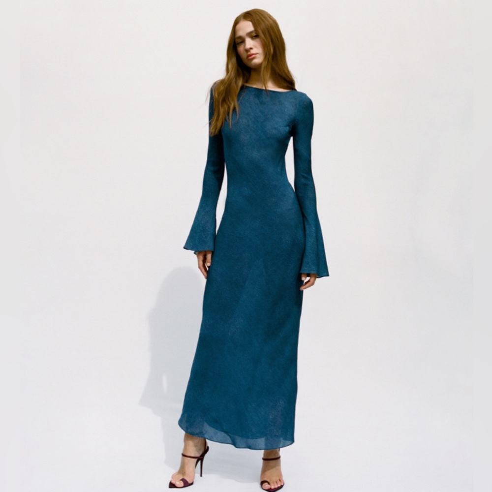 EUC Realisation Par Gia Silk Dress in Denim Size S